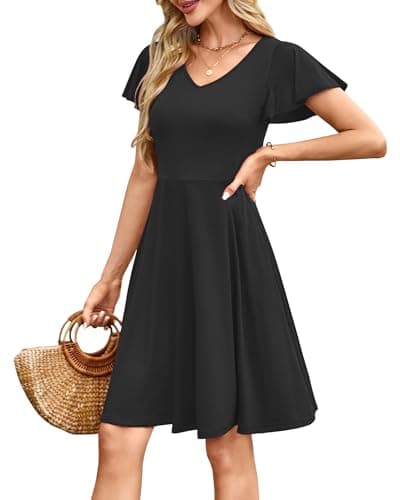 MOLERANI Womens Summer Dresses 2026 - Casual A-Line Sundress with Short Sleeves Floral Print for Beach Vacation S-3XL - Thumbnail 4