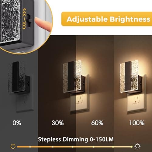 L LOHAS LED Night Light Plug into Wall, 0-100LM Dimmable Night Light with Dusk to Dawn Sensor, Decorative Plug in Night Lights for Bathroom, Hallway, Bedroom, Stairway, 1 Pack - Thumbnail 3