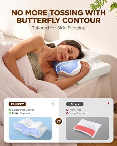 Dream Without Pain Cervical Neck Pillow for Sleeping, Ergonomic Side Sleeper Pillows for Adults, Cooling Orthopedic Pillow for Neck Relief Support, Memory Foam Pillows Back Stomach Sleepers - Thumbnail 3