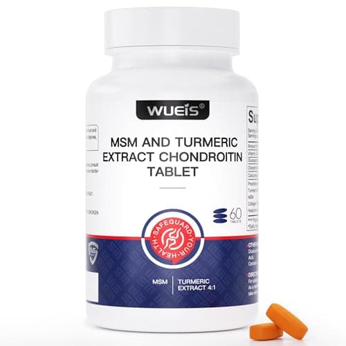 WUEIS Turmeric Glucosamine MSM Joint Supplement for Men & Women, Plus Vitamin D3, Collagen Type II & Hyaluronic Acid, Supports Joint Comfort, Flexibility & Mobility, 60 Tablets (30-Day Supply) - Image 1