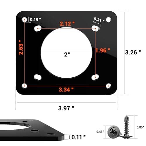 Golf Cart Charging Port Adapter 4 Holes, 110V AC 36V Adapter Plate Compatible with EZGO TXT EZ-GO Golf Cart Lithium Battery Conversion Install and On Board Charging - Thumbnail 5