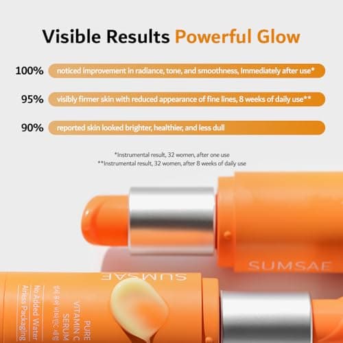 SUMSAE Pure Vitamin C Serum - Korean Skincare with Vitamin 10.5%, Waterless (No oxidation formula), Special Airless Pump, Brightening and Firming Skin, Improving Uneven/Dull Skin Tone, 30ml/1.01fl.oz - Thumbnail 2