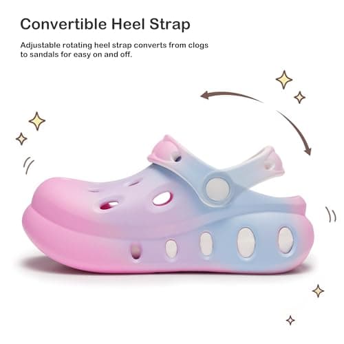 Stelle Garden Clogs for Girls Boys Slip on Sandals Kids Water Shoes Classic Slides Slippers Beach Indoor Outdoor(Little Kids/Big Kids)(Mermaid Ombre, 4MB) - Thumbnail 5