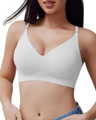 LIIJOO Seamless Minimizer Bras for Women Full Coverage Wireless Comfort Support Shaping Bra Plus Size Everyday T-Shirt Bra（Ivory White，L Size） - Image 1