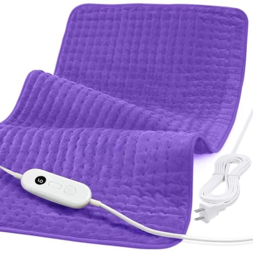 Andola Heating Pad for Back Pain Relief, XL 33" x 17" Heating Pad for Neck, Shoulders, Back & Cramps, Electric Heating Pad Xl with Moist & Dry Heat Therapy, 6 Heat Settings, Auto-Off, Machine Washable