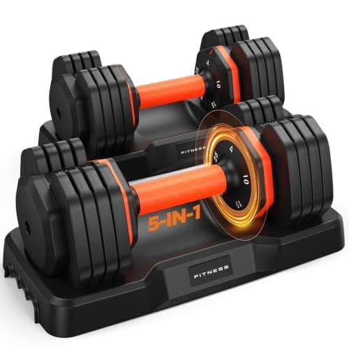 Adjustable Dumbbells Set 25LB, Weights Dumbbells Set 5/10/15/20/25lbs, Anti-Slip Handle for Exercise Fitness Workout Adjustable dumbbell set 2 (25, Pounds) - Image 1