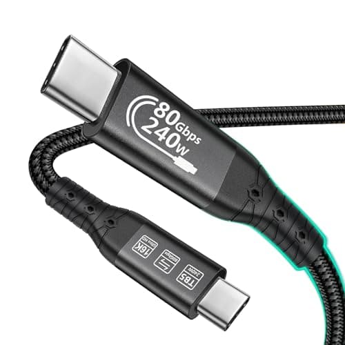 OCEEK Thunderbolt 5 Cable 3.3ft USB 4,High Speed USB-C Up to 120Gbps Bandwidth,240W PD3.1 Fast Charging,80Gbps Data Transfer,Compatible for Ultra MacBook Pro iPhone 17/16/15 Mac mini M4,16K Display