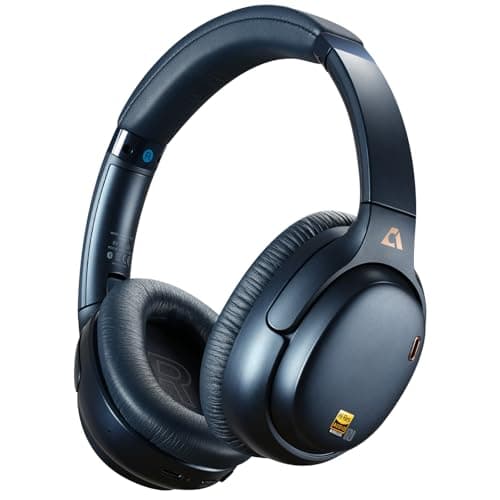 1Mii E700 Hybrid Active Noise Cancelling Headphones, Bluetooth Wireless Hi-Res Audio LDAC, Comfortable Over Ear for Commuters Traveler Student, aptX Low Latency for TV Home Office Airplane, Blue - Image 1