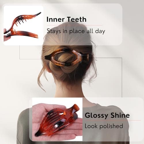 8 Pack Clear Flat Hair Clips – Matte Claw Clips for Women & Girls, Fresh Aesthetic Hair Accessories, Strong Hold No-Slip Barrettes for Summer & Everyday Styling - Thumbnail 3