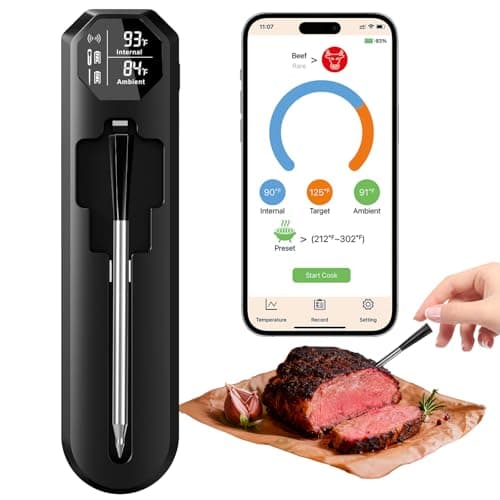 BlueSwan Wireless Meat Thermometer Digital, Food Thermometer Bluetooth 820 ft Range with APP for Grill Smoker Oven, Magnetic Design for BBQ Cooking, Gifts for Men, Camping Kitchen Essentials