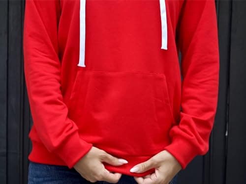STOLKISS Hoodies Pullover for Women Casual Thin Sweatshirts Tops Loose Fit Long Sleeve Drawstring Design Hoody Sweatshirts Red - Thumbnail 6