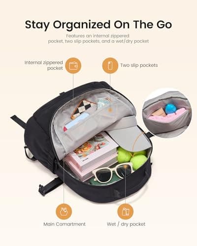 LOVEVOOK Tennis Bag for Women & Men, Fits 27" Rackets, Tennis Backpack with Ventilated Shoe Compartment & Wet Pocket, Ideal for Pickleball, Padel - Thumbnail 3