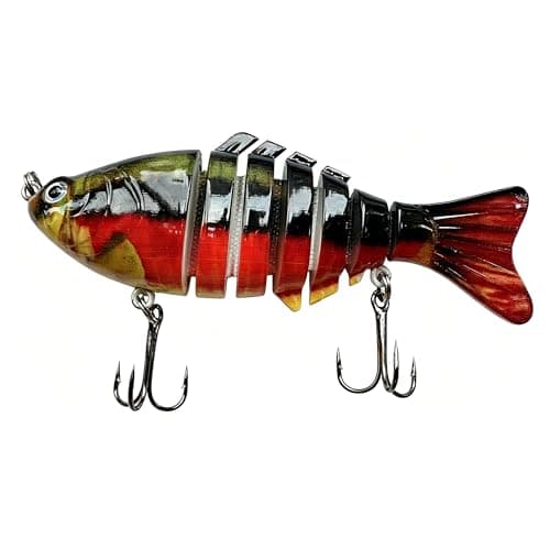 Multi Jointed Swimbait Hard Lure, 3.7in Slow Sinking Fishing Lures with Lifelike Swimming Action, Realistic Bass Fishing Lures for Freshwater, Topwater Lure with Gravity Transfer System for Bass - Image 1