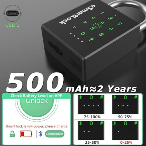 eLinkSmart Smart Padlock with Key, Heavy Duty Combination Lock Outdoor - Thumbnail 5