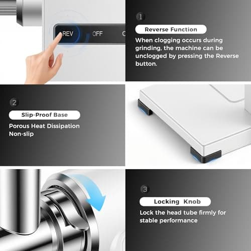 Kourice Electric Meat Grinder, Sausage Stuffer, 4LBS/Min with Copper Motor & Metal Gears, Auto-Reverse, 2 Blades, 3 Grinding Plates & Kubbe Kit for Home Kitchen Use - Thumbnail 4