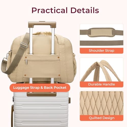 Telena Tote Diaper Bags, Travel Crossbody Large Capacity Hospital Bag for Women Labor Delivery with Pacifier Case Khaki - Thumbnail 6