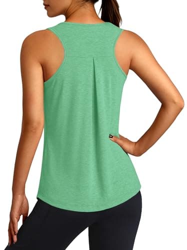 3rd hill Workout Tank Tops for Women Racerback Sleeveless Yoga Top Loose Fit Gym Shirt Running Athletic Tanks Aqua S