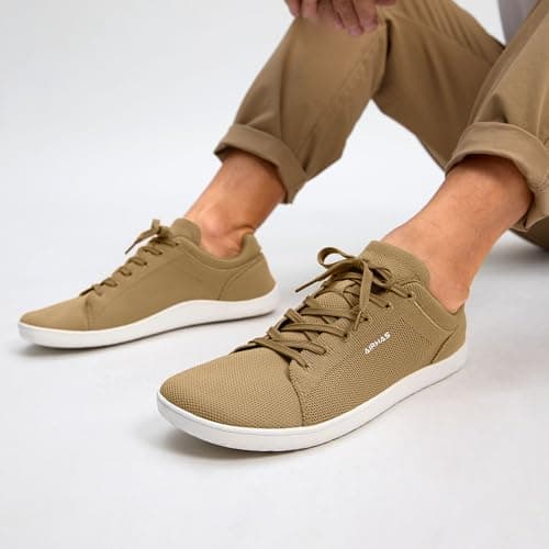 AIRHAS Mens Barefoot Shoes Lightweight Walking Shoes Wide Toe Box Flexible Zero Drop Sneakers for Men Summer Minimalist Casual Shoes(Khaki,11.0) - Thumbnail 2
