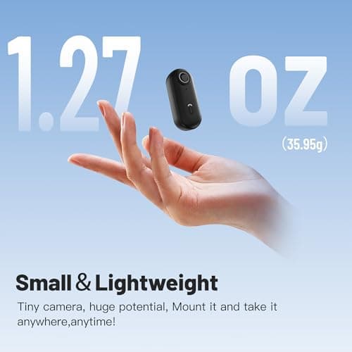 Meoilkolnm Mini Wearable Body Worn Action Camera, FHD 1080P, Thumb Size, Hands Free Recording with Premium Portable Camcorder Mount Anywhere for Security, Work, Guard, Travel, 128GB, Black - Thumbnail 2