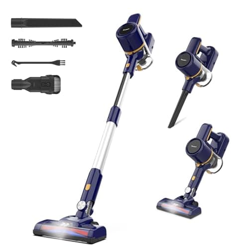 Powaert N7S Cordless Vacuum Cleaner, 6-in-1 Multifunction Cordless Vacuum, 210W Powerful Vacuum Cleaner, 6 Cell 2200mAh Stick Vacuum Cordless Rechargeable for Home (Indigo)
