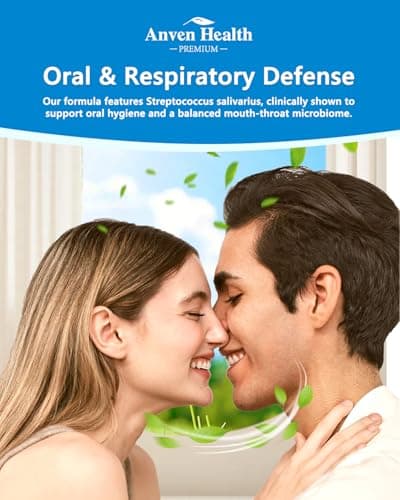 Anven Health Oral Probiotics Lozenges for Mouth Bad Breath & Gum Repair - 6 Strains with Prebiotic, Zinc & Ca for Dry Mouth Relief, Enamel Shield, Mint Flavor with Xylitol - 90 Lozenges, Sugar-Free - Thumbnail 6