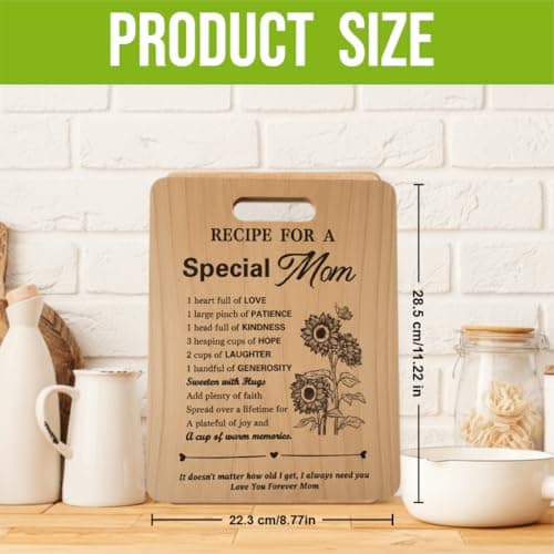 Mom Birthday Gifts Mother Cutting Board Gift, Presents for Mom Bamboo Cutting Board Perfect Mother's Day, Birthday, Thanksgiving, Christmas Gift for Mom Kitchen Decor - Thumbnail 6