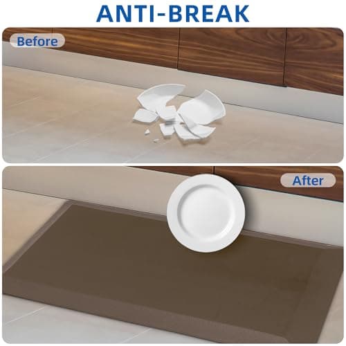 Anti Fatigue Kitchen Mats for Floor, Brown 9/10 Extra Thick Cushioned Standing Desk Mat, Comfort Memory Foam Ergonomic Kitchen Rugs and Mats Non-Slip Waterproof for Office, Kitchen, Sink, 20" x 32" - Thumbnail 6