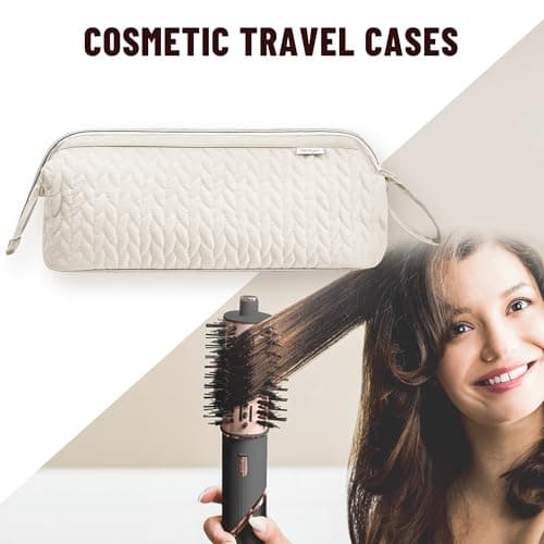 KarSyon Shark Flex Style Case for Dyson Airwrap Hair Dryer Brush Revlon Hair Tools Travel Bag Carrying Case Flat Curling Iron Organizer (Beige) - Thumbnail 4