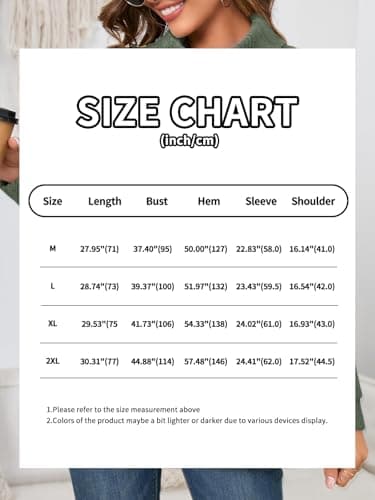 Bulotus Women's Turtleneck Sweaters 2026 Winter Long Sleeve Ribbed Knit Comfy Loose Casual Tunic Tops Vintage Green - Thumbnail 6