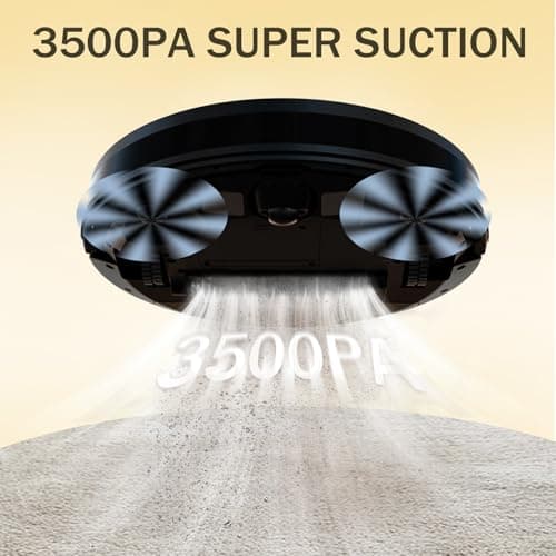 RJHVS Robot Vacuum and Mop Combo, 2 in 1 Robotic Vacuum Cleaner, 3500 Pa Suction, 120 Min Max, Super Thin, Quiet, App & Remote Control, Ideal for Hard Floor, Hair, Pet Fur, Self-Charge - Thumbnail 3