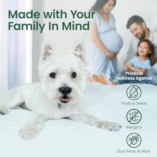 SafeRest Sleepure Waterproof Mattress Protector King Size - Viscose Derived from Bamboo - Fitted with Stretchable Pockets - Machine Washable Cotton King Mattress Cover for Bed - Thumbnail 6