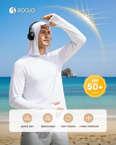 UPF 50+ Fishing Shirts for Men - Long Sleeve UV Sun Protection Hoodie Lightweight Rash Guard for Hiking Running Athletic - Thumbnail 3