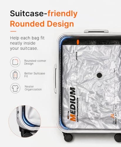 Vacbird 10 Pack Vacuum Bags for Travel with USB & Battery 2-in-1 Rechargeable Cordless Pump, Vacuum Seal Compression Packing Bags for Luggage and Suitcase, Space Saver for Travel Clothing Storage - Thumbnail 6