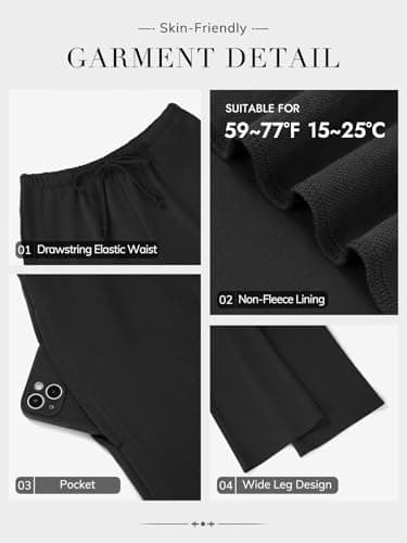 ATHMILE Womens Black Wide Leg Sweatpants Long Straight Streetwear Drawstring Low Waist Casual Loose Baggy Workout Pants 2026 - Thumbnail 4