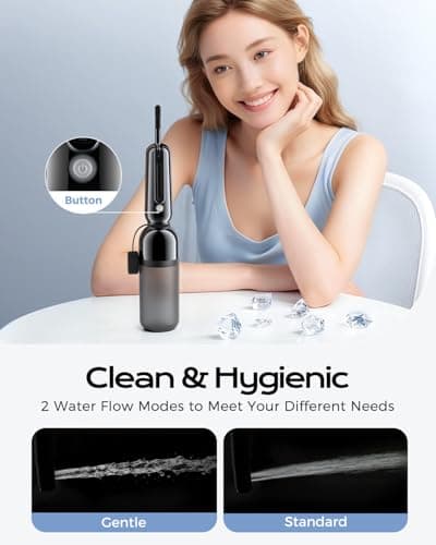 ESSAGER Portable Bidet for Travel, Foldable & Rechargeable Handheld Sprayer–Waterproof with 2 Pressure Modes, 350ml Expandable Bottle for Women, Men, Baby, Postpartum & Personal Hygiene(Black) - Thumbnail 2
