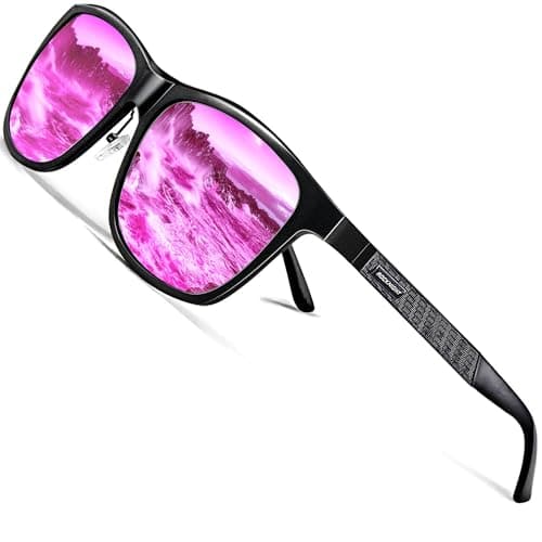 ROCKNIGHT HD Oversized Sunglasses Women Polarized UV Protection Pink Mirrored Reflective Metal Sunglasses Big Head - Image 1