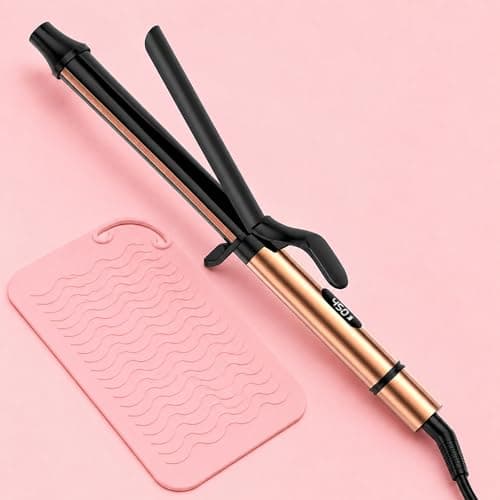 1 Inch Extra Long Barrel Curling Iron for Long Hair - Dual Voltage 1 Inch Curling Irons wirh with Ceramic Coating and Lasting Styling,Fast Heating up,8 Adjustable Temp for Smooth Salon Curls