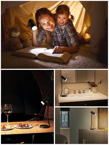 PESUTEN Cordless Table Lamps, Battery Operated Portable Table Light with Magnetic Adjustable Angle Head, 5000mAh Rechargeable Lamp with CCT Dimming for Patio Party Restaurant Dining Home 1 Pack - Thumbnail 6