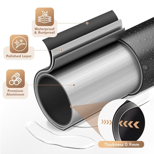 Bonpally Curved Shower Curtain Rod for Bathroom, 40-72 Inches Adjustable Curved Shower Rod, 0.9MM Round Shower Curtain Rod with Rotating Brackets for Extra Shower Space, Need to Drill, Black - Thumbnail 3