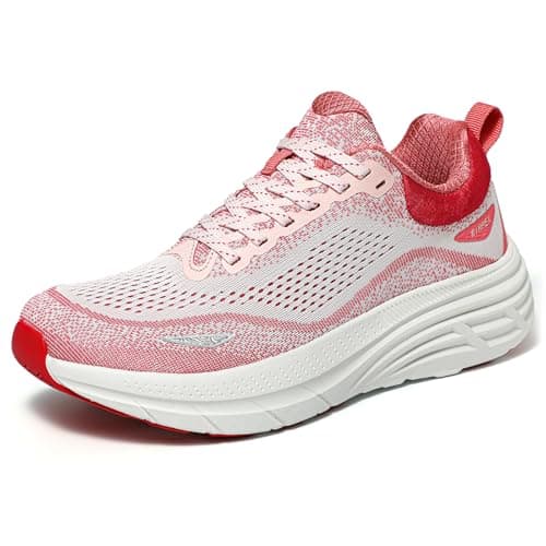 Wirpex Women's Walking Shoes Wide Toe Box Cushion Comfortable Tennis Shoes Non-Slip Running Workout Gym Sports Athletic Breathable Fashion Sneakers Pink 8 - Image 1