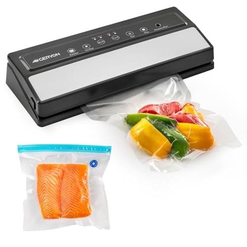 GERYON Vacuum Sealer Machine – Automatic Food Vacuum Sealer for Dry & Moist Food, Compact with LED Touch Panel, Includes Zipper Bags & Roll, Perfect for Sous Vide & Freezer Storage (Silver) - Image 1
