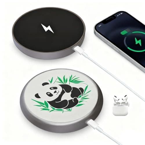 CGQFL 15W Panda Magnetic Wireless Charging Pad for iPhone Earbuds 2 Pack