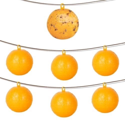 Osspeh Sticky Fruit Fly Trap Ball, Flying Traps Outdoor and Bugs Sticky Ball, Sticky Fly Gnat Wasp Hornet Mosquito Bugs Flying Killer and Insects Trap Ball Traps(6pcs Yellow) - Image 1