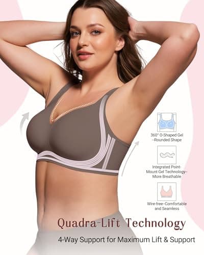 As Fairy Seamless Wireless Bra for Women Supportive Full Coverage Plus Size Bralette Comfort Bra for Older Women(Grey 38D) - Thumbnail 2