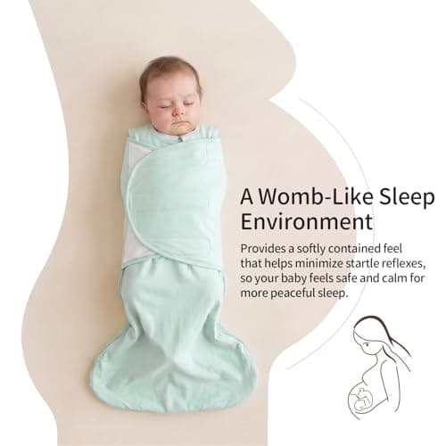 EasyFi Baby Sleep Sack Swaddle 1.0 TOG Rayon Made from Bamboo Infant Sleep Sack 3-6 Months, 4-Way Adjustable Transitional Swaddle with Removable Wings, 2-Way Zipper Unisex Wearable Blanket - Thumbnail 3