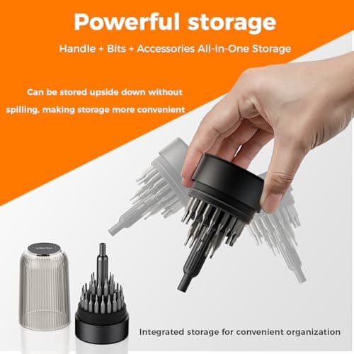 VMYTH 31 in 1 Precision Torx Screwdriver Set, Magnetic S2 Steel Bits with Portable Cylindrical Case. Mini & Small Screwdriver Set for Electronics, Laptop, iPhone, PS5, Switch (Black) (Black) - Thumbnail 5