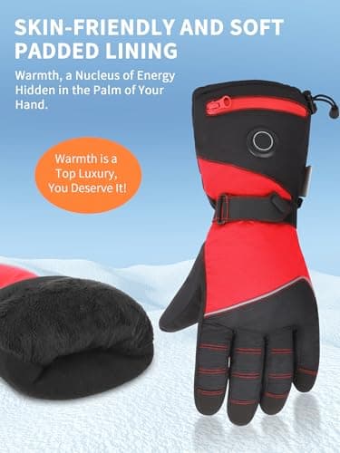 Heated Gloves with Battery,Women Heating Gloves,USB Electric Motorcycle Glove,Touchscreen Hand Warmers Rechargeable,Windproof &Waterproof for Outdoor Working Skiing Biking Cycling Hunting Fishing - Thumbnail 4