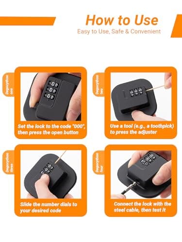 Combination Refrigerator Lock 1 Pack No Drilling Adhesive Cabinet Lock Home Safety Lock for Fridges Cabinets Drawers Windows Kitchen Pantry Black - Thumbnail 4