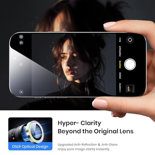 Hoerrye for iPhone 17 Pro Max/17 Pro Camera Lens Protector - [Top 9H+ Tempered Glass - 12FT Military Grade] HD Camera Screen Protector Cover Accessories Case Friendly,Bling Silver - Thumbnail 5