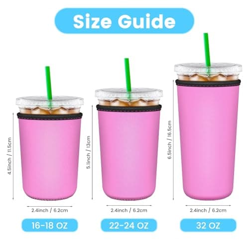 Custom Iced Coffee Sleeves with Your Text Logo or Image, Reusable Insulated Neoprene Cup Sleeve Personalized Beverage Holder Drink Sleeve for Bachelor Party Wedding Birthday (Large(32oz), 2PCS) - Thumbnail 4